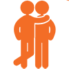 Two Friends icon representing permanent data loss after amateur recovery attempt